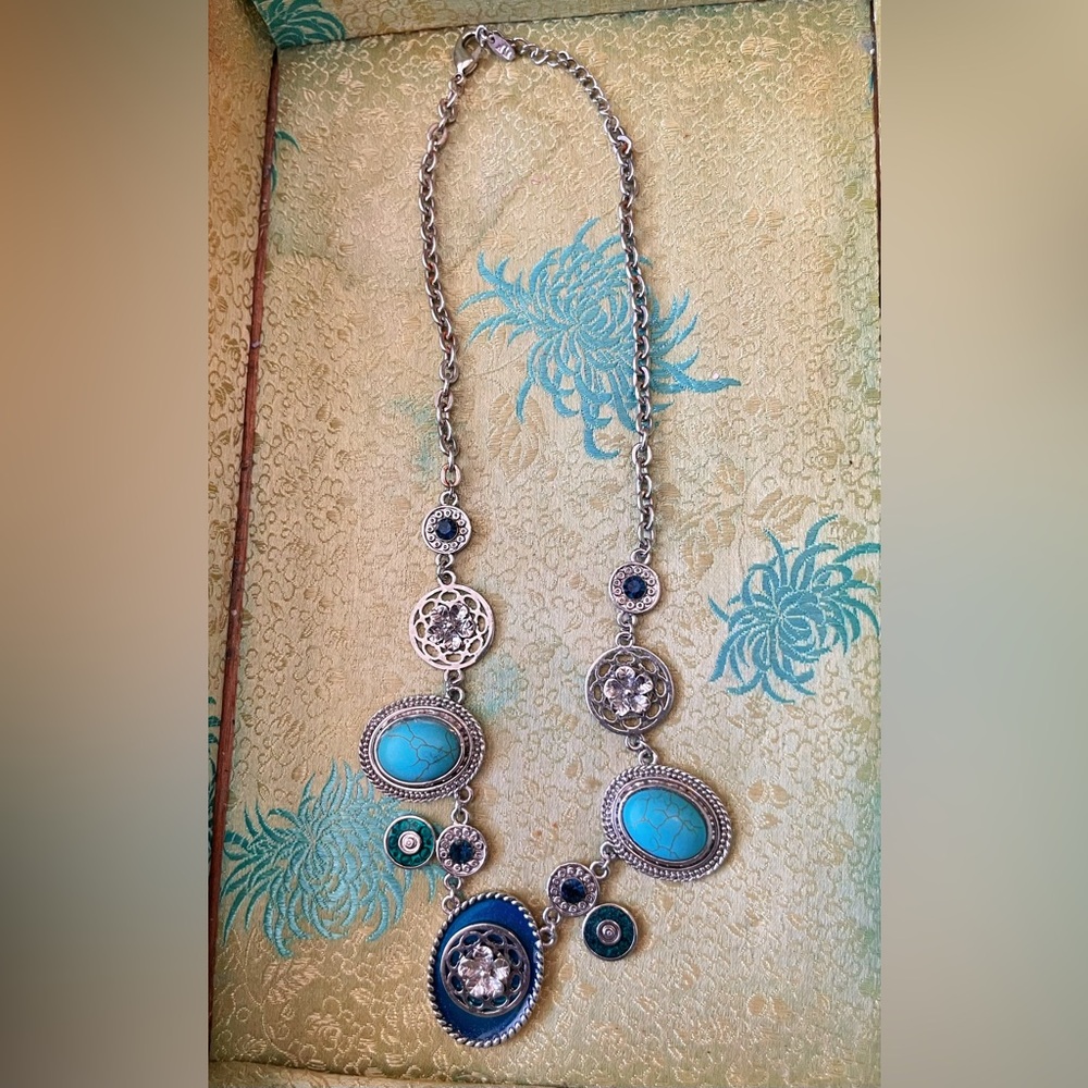 Elegant Silver and Turquoise Necklace